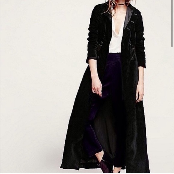 Free People Jackets & Blazers - ***ISO*** Free People Black Velvet Tuxedo Duster Coat